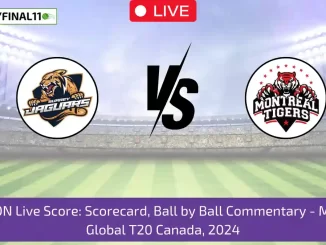 SJ vs MON Live Score: Scorecard, Ball by Ball Commentary - Match 21, Global T20 Canada, 2024