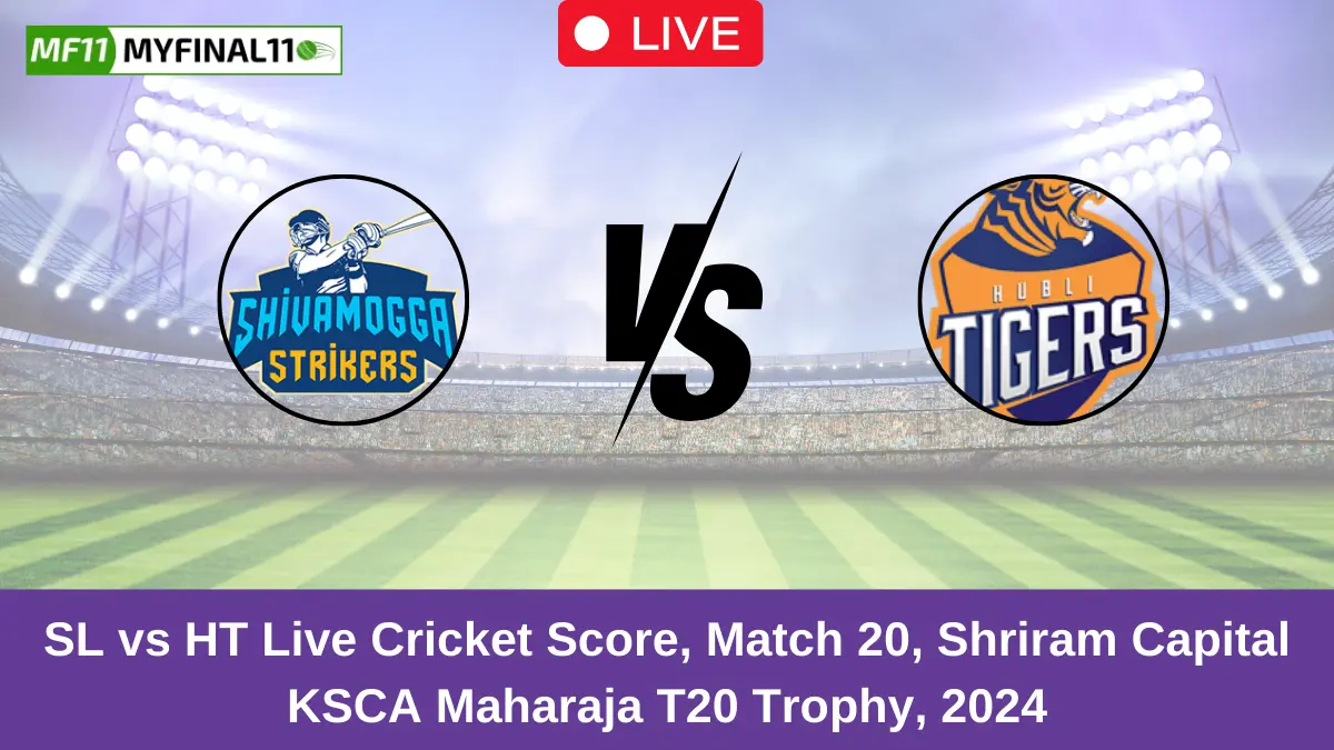 SL vs HT Live Cricket Score, Match 20, Shriram Capital KSCA Maharaja T20 Trophy, 2024