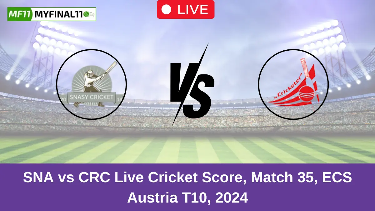 SNA vs CRC Live Cricket Score, Match 35, ECS Austria T10, 2024