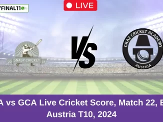 SNA vs GCA Live Cricket Score, Match 22, ECS Austria T10, 2024