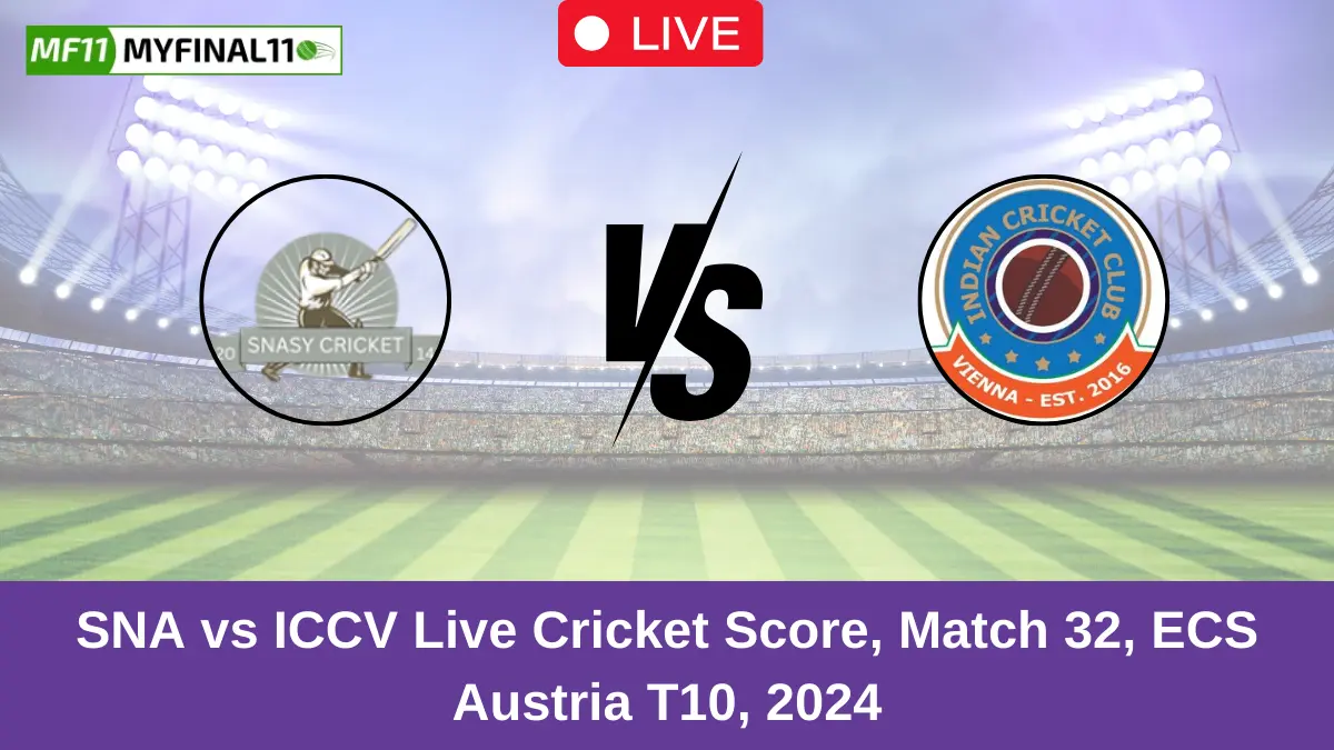 SNA vs ICCV Live Cricket Score, Match 32, ECS Austria T10, 2024