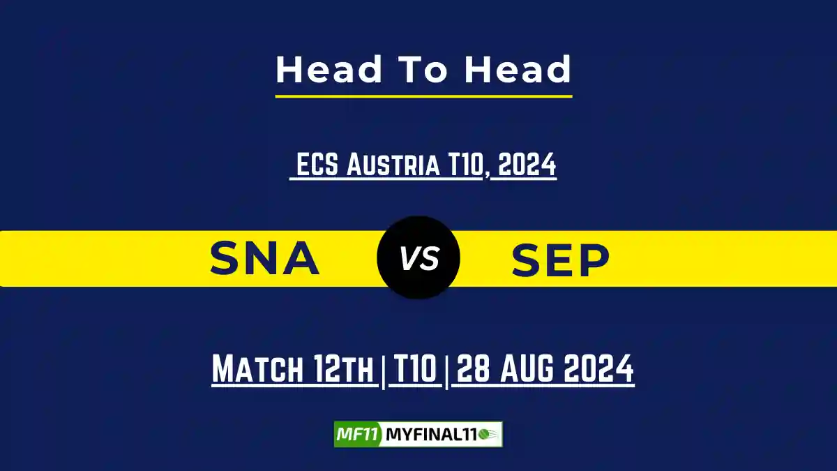 SNA vs SEP Player Battle, Head to Head Team Stats, Player Record