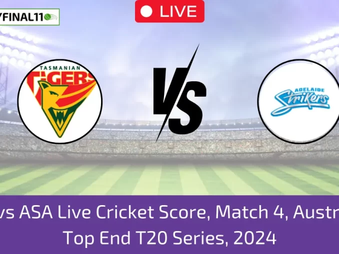 TAS vs ASA Live Cricket Score, Match 4, Australian Top End T20 Series, 2024