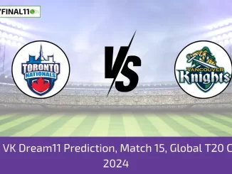 TOR vs VK Dream11 Prediction, Match 15, Global T20 Canada, 2024