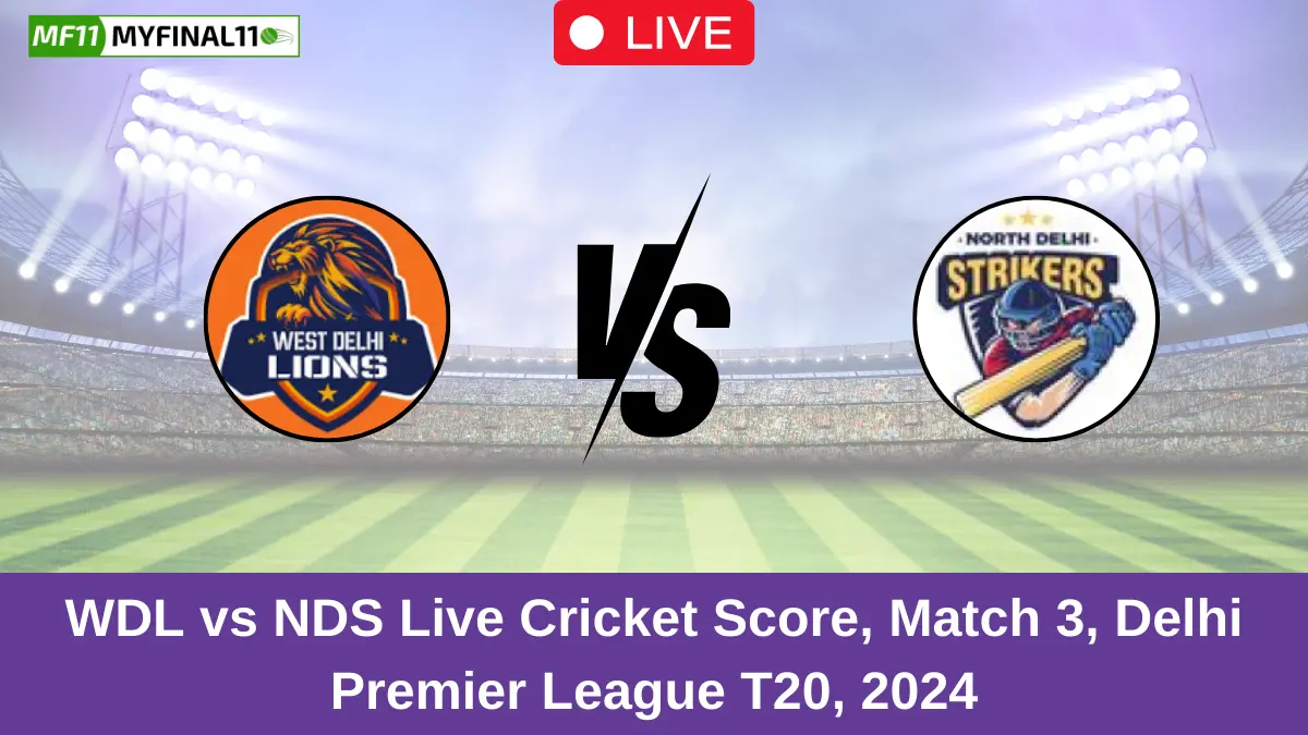 WDL vs NDS Live Cricket Score, Match 3, Delhi Premier League T20, 2024