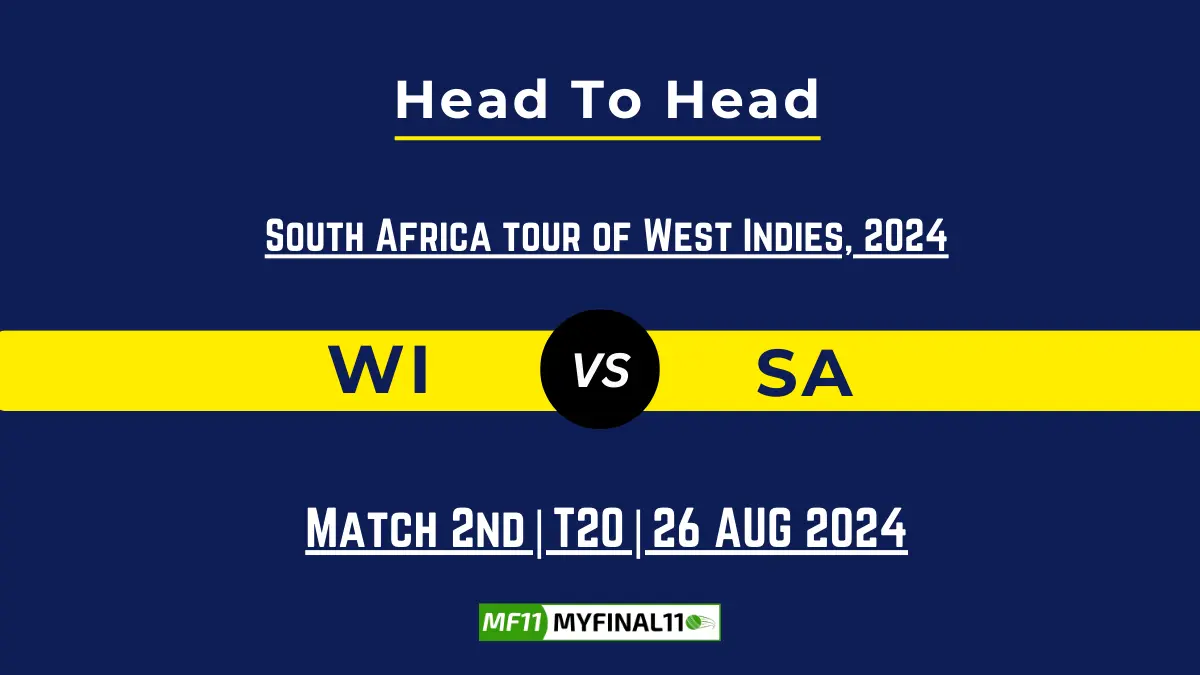 WI vs SA Player Battle, Head to Head Team Stats, Player Record