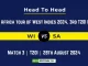 WI vs SA Player Battle, Head to Head Team Stats, Team Record - South Africa tour of West Indies 2024