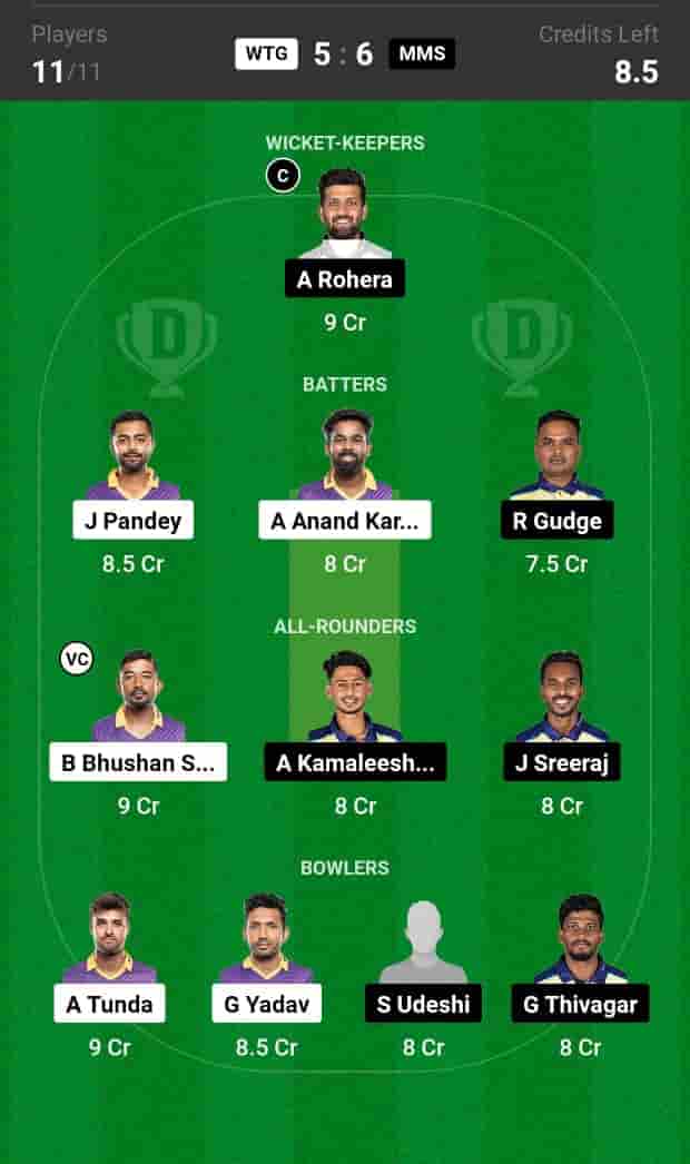 WTG vs MMS Dream11 Team Prediction