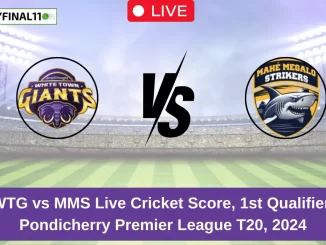 WTG vs MMS Live Cricket Score, 1st Qualifier, Pondicherry Premier League T20, 2024