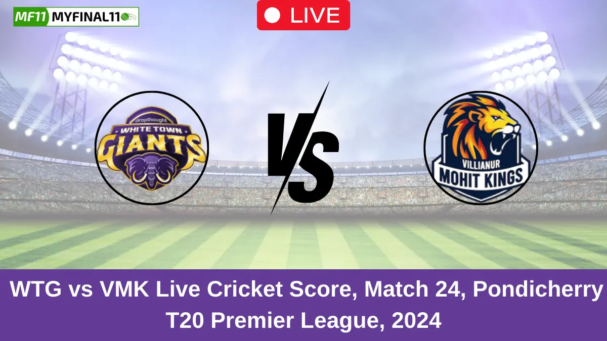 _WTG vs VMK Live Cricket Score, Match 24, Pondicherry T20 Premier League, 2024