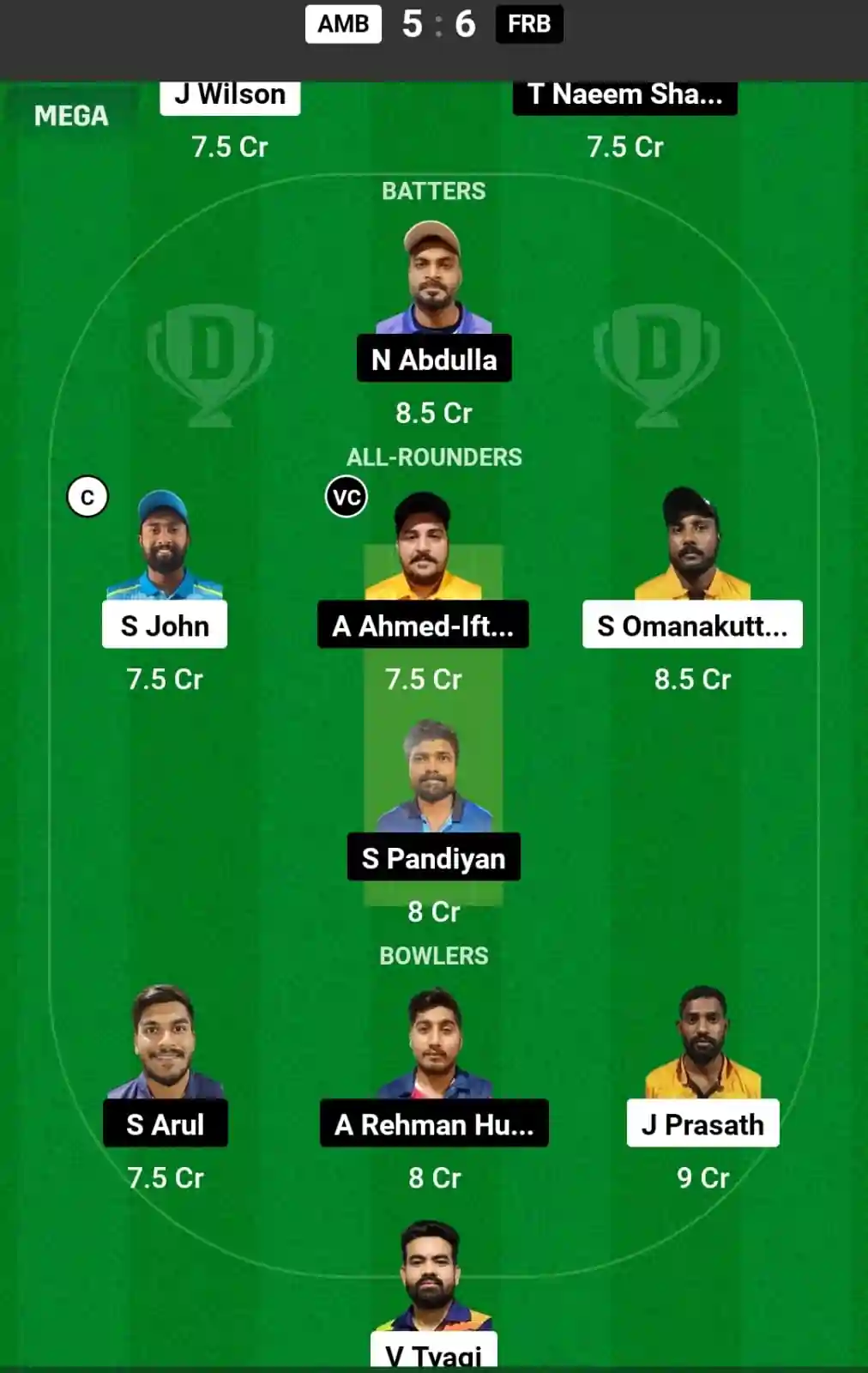 AMB vs FRB Dream11 Prediction Today: Match KCC T10 Summer Challengers Cup