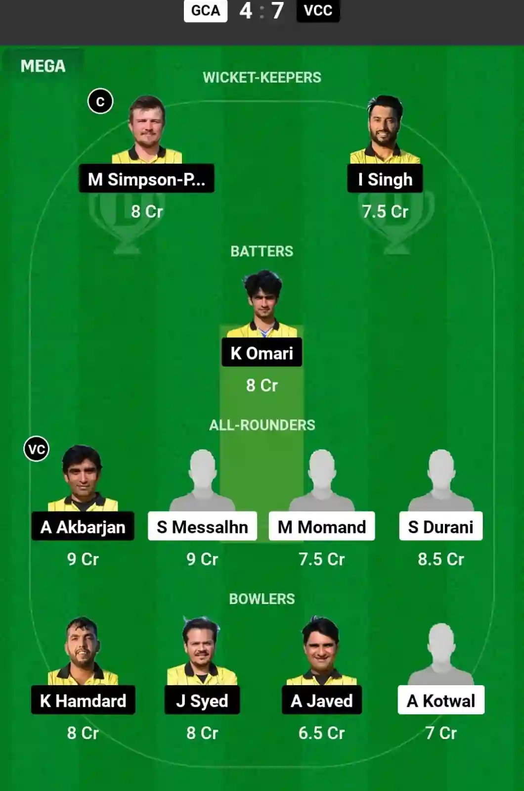 GCA vs VCC Dream11 Prediction Today: Match 25 | ECS Austria T10