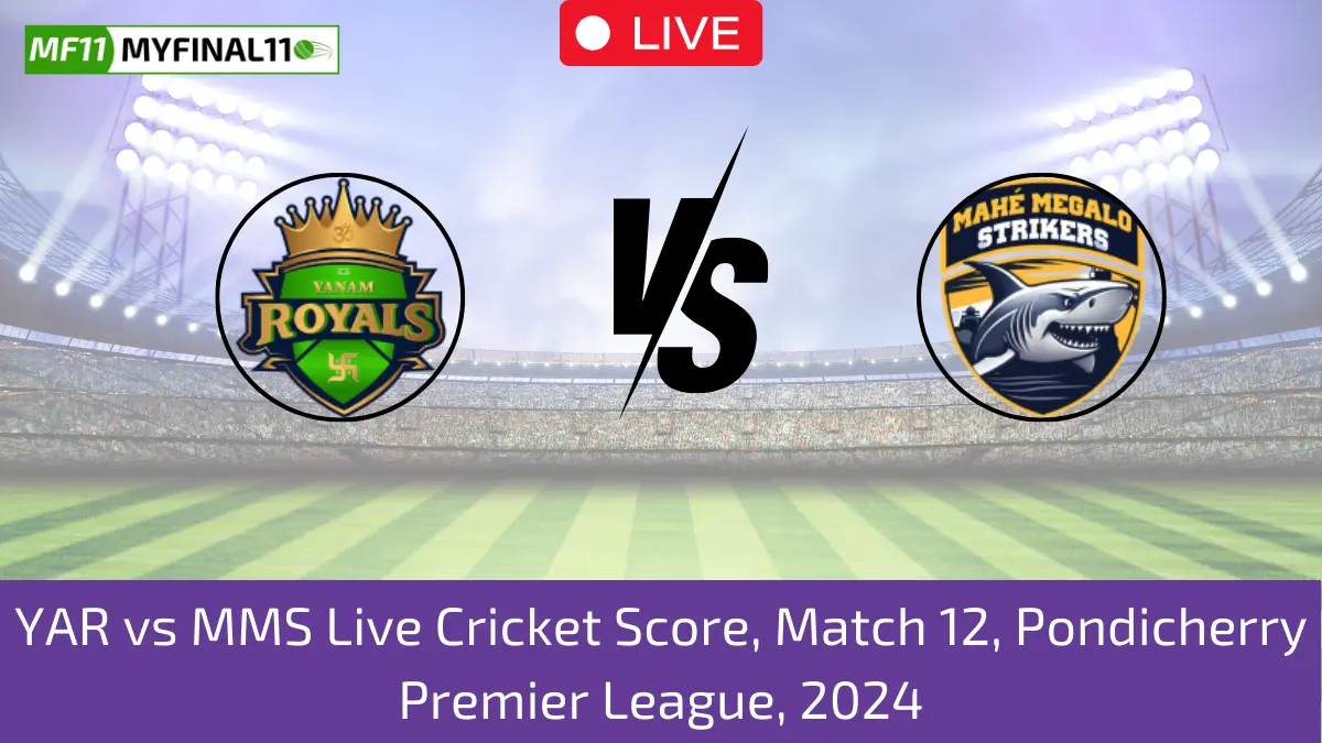 YAR vs MMS Live Cricket Score, Match 12, Pondicherry Premier League, 2024