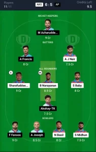 AKS vs AP Dream11 Prediction Today: Match 17 Pitch Report, and Key Player | Kerala T20 Trophy 2024