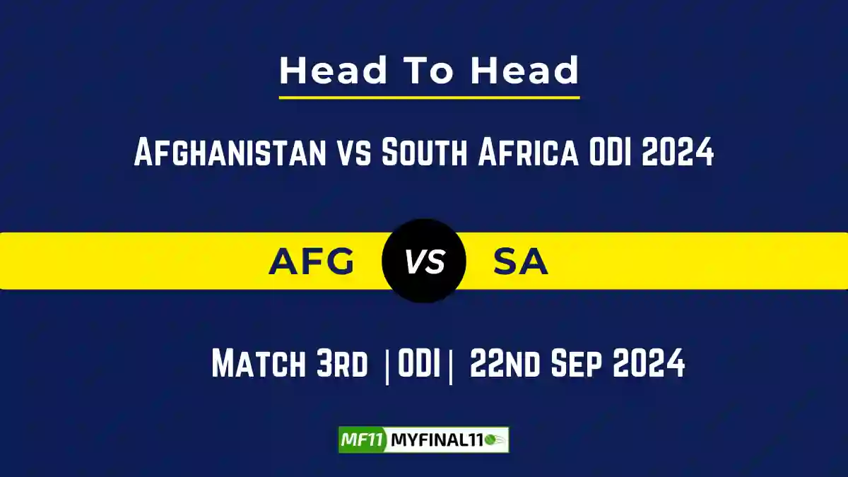 AFG vs SA Player Battle, Head to Head Team Stats, Team Record