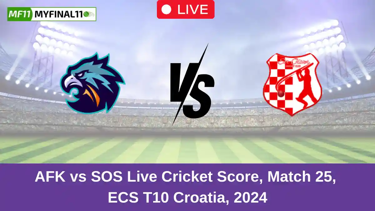 AFK vs SOS Live Cricket Score, Match 25, ECS T10 Croatia, 2024