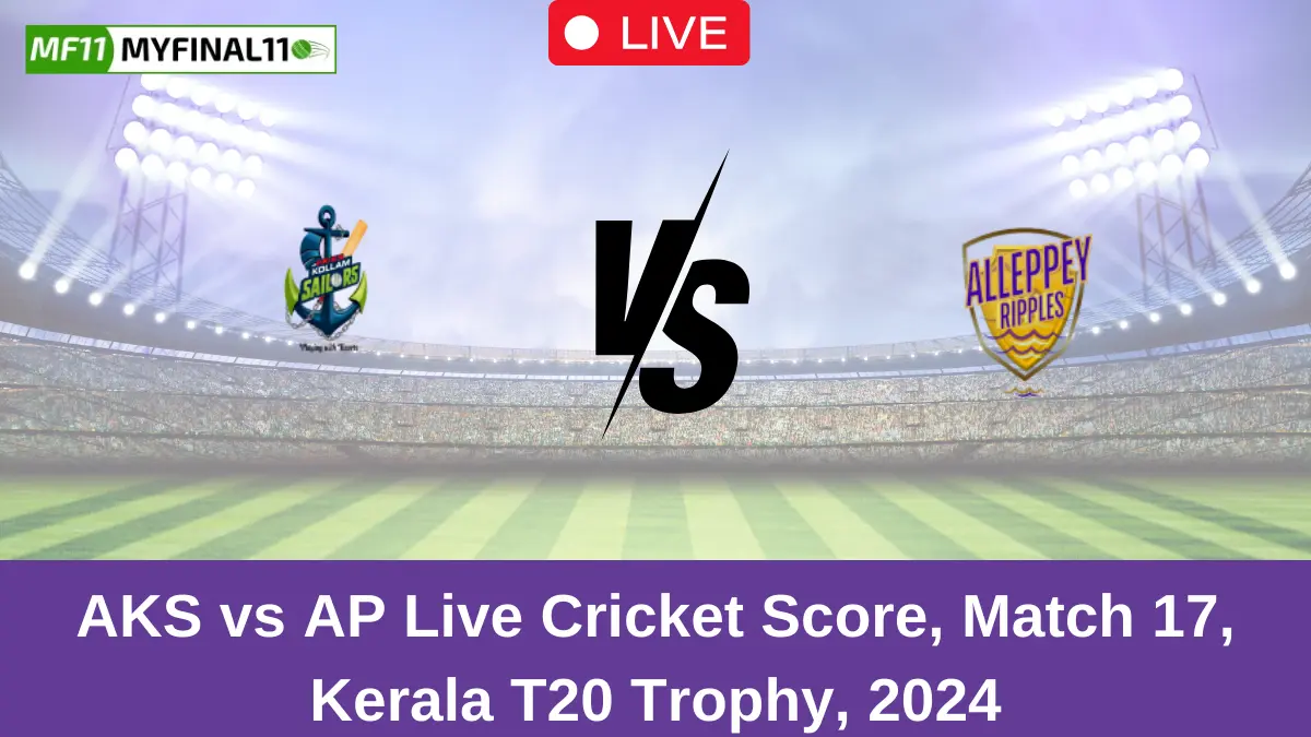 AKS vs AP Live Cricket Score, Match 17, Kerala T20 Trophy, 2024