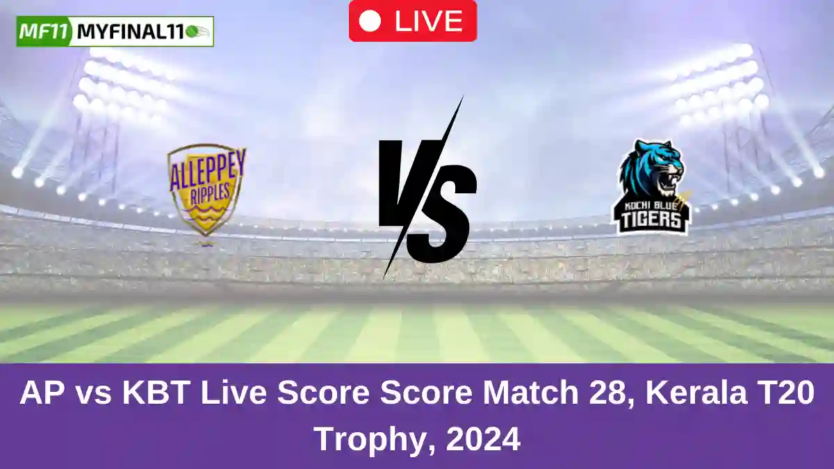 AP vs KBT Live Score Score Match 28, Kerala T20 Trophy, 2024