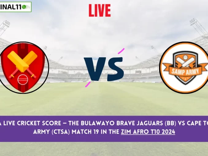 BB vs CTSA Live Score: Scorecard, Ball by Ball Commentary - Match 19, Zim Afro T10 2024