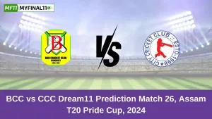 BCC vs CCC Dream11 Prediction Today: Match 26 Pitch Report, and Key Player | GSA Pride Cup 2024