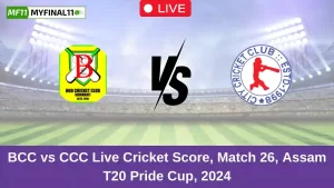 BCC vs CCC Live Score: Scorecard, Ball by Ball Commentary – Match 26, GSA Pride Cup 2024