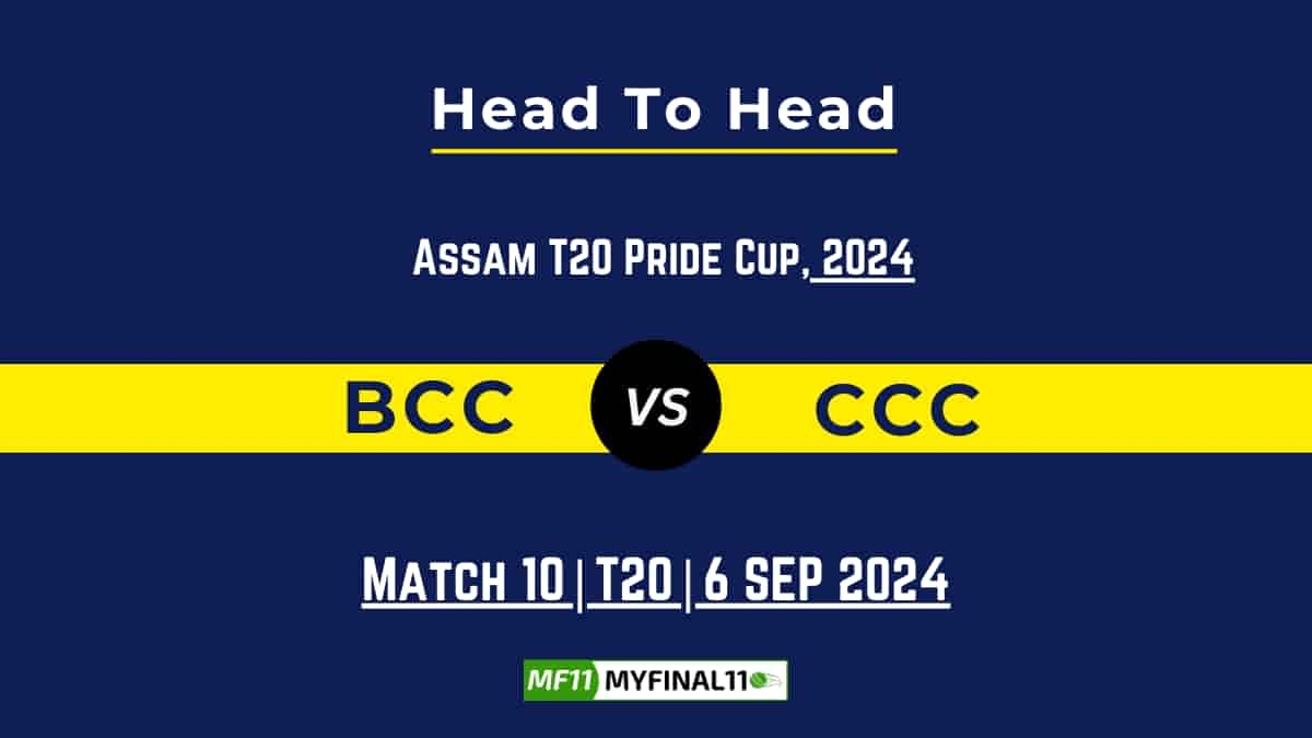 BCC vs CCC Player Battle, Head to Head Team Stats, Team Record - Assam T20 Pride Cup 2024