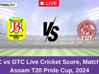 BCC vs GTC Live Cricket Score, Match 18, Assam T20 Pride Cup, 2024