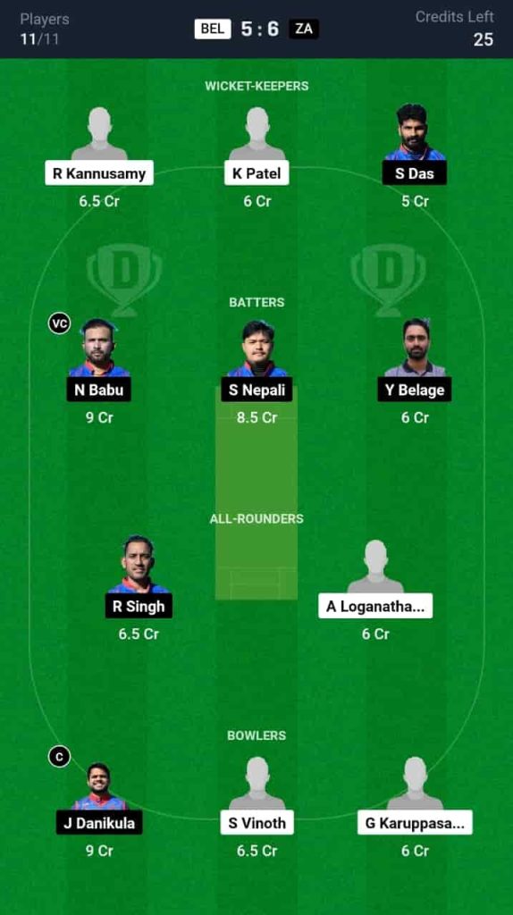 BEL vs ZA Dream11 Prediction Today Match 29 | ECS T10 Croatia 2024