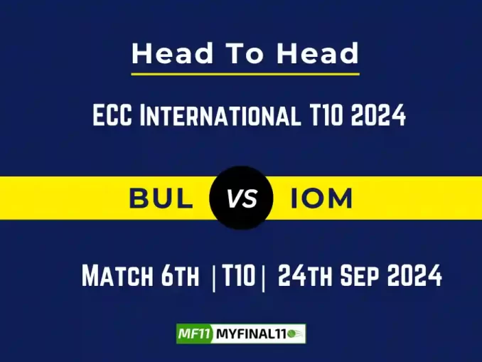 BUL vs IOM Player Battle, Head to Head Team Stats, Team Record - ECC International T10 2024