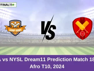 CTSA vs NYSL Dream11 Prediction Match 18, Zim Afro T10, 2024