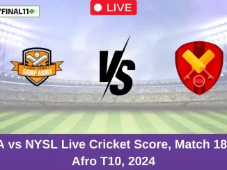 CTSA vs NYSL Live Cricket Score, Match 18, Zim Afro T10, 2024