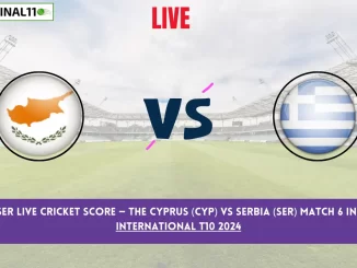 CYP vs SER Live Cricket Score — The Cyprus (CYP) vs Serbia (SER) Match 6 in the ECC International T10 2024 is set for September 28, 2024, at 3:15 PM IST, at Cartama Oval.