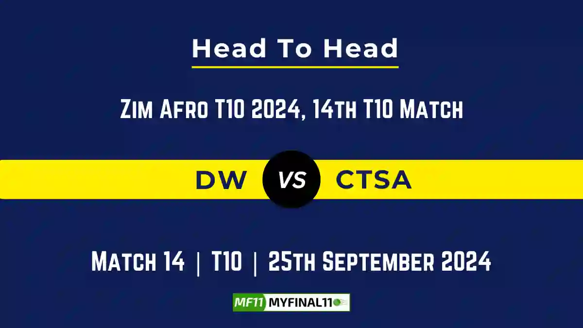 DW vs CTSA Player Battle, Head to Head Team Stats, Team Record - Zim Afro T10 2024