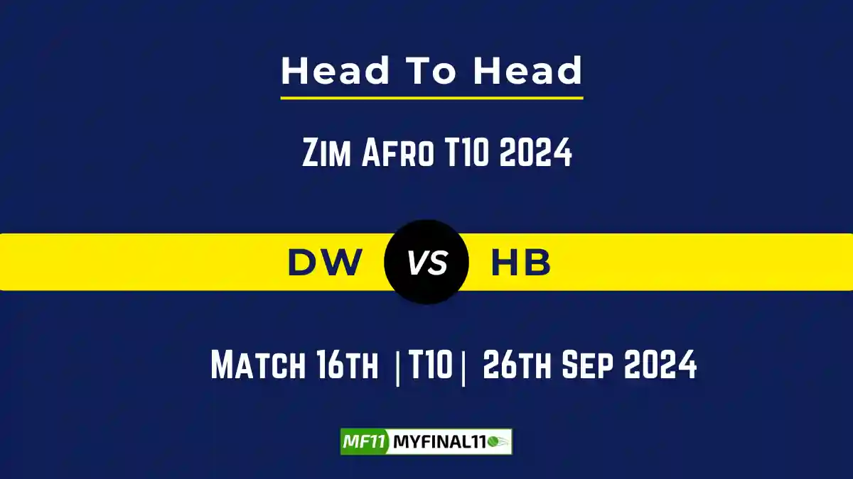 DW vs HB Player Battle, Head to Head Team Stats, Team Record - Zim Afro T10 2024