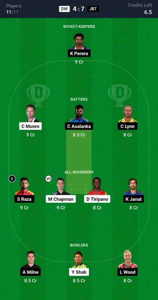 DW vs JBT Dream11 Prediction Today Match 1 | Zim Afro T10 2024