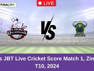 DW vs JBT Live Cricket Score Match 1, Zim Afro T10, 2024