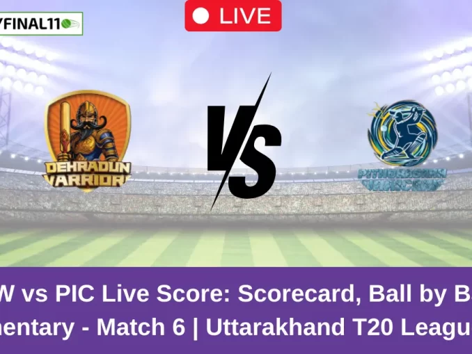 DW vs PIC Live Score: Scorecard, Ball by Ball Commentary - Match 6, Uttarakhand T20 League 2024