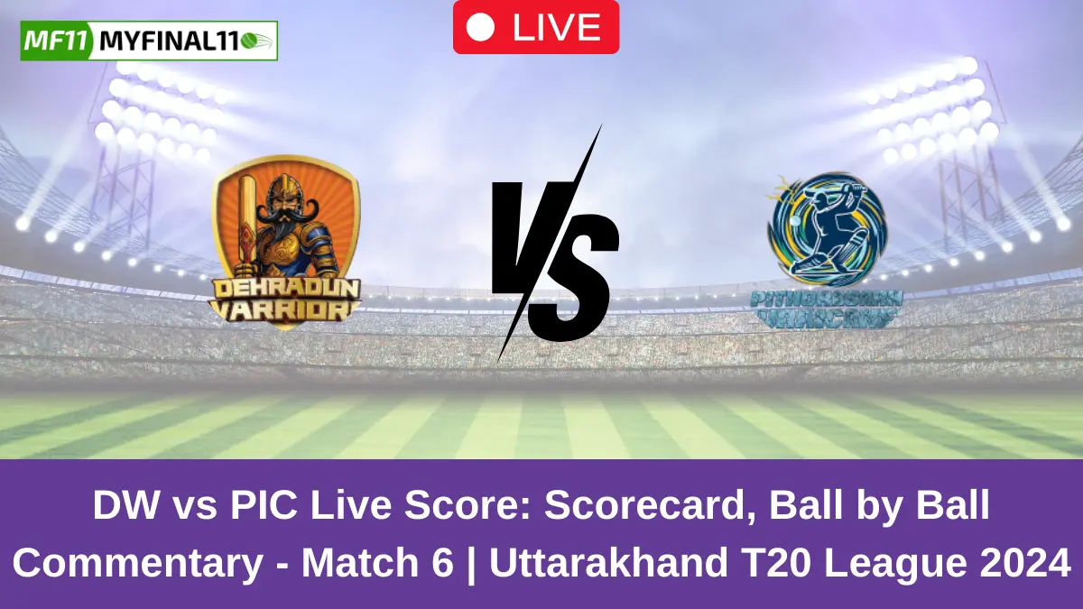 DW vs PIC Live Score: Scorecard, Ball by Ball Commentary - Match 6, Uttarakhand T20 League 2024