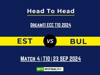 EST vs BUL Player Battle, Head to Head Team Stats, Team Record - Dream11 ECC T10 2024