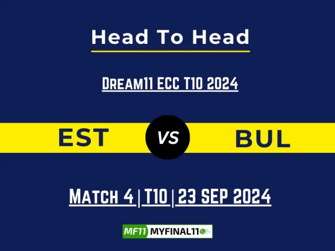 EST vs BUL Player Battle, Head to Head Team Stats, Team Record - Dream11 ECC T10 2024