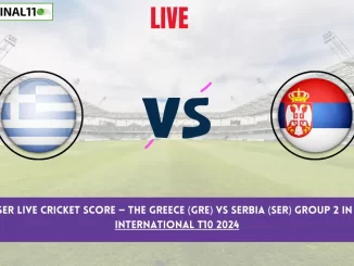 GRE vs SER Live Cricket Score — The Greece (GRE) vs Serbia (SER) Group 2 in the ECC International T10 2024 is set for September 27, 2024, 10:00 PM IST, at Cartama Oval.