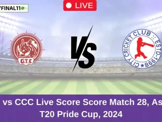 GTC vs CCC Live Score Score Match 28, Assam T20 Pride Cup, 2024