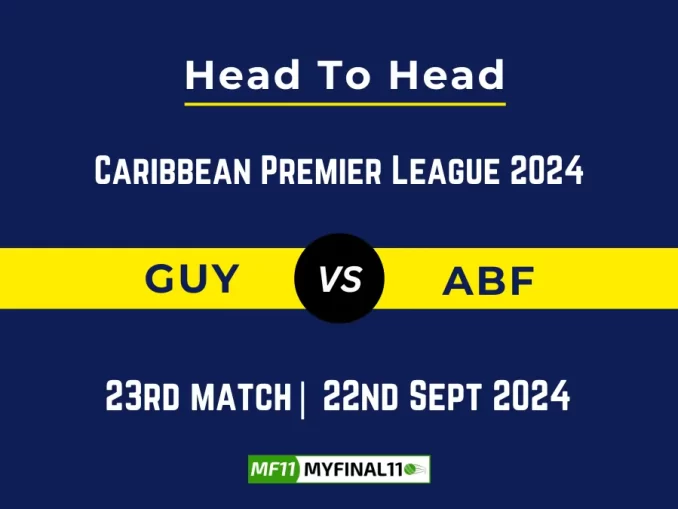 GUY vs ABF Player Battle, Head to Head Team Stats, Team Record - Caribbean Premier League 2024