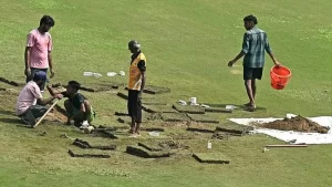 Ground Staff Working Hard to Prepare for Afghanistan vs New Zealand Test Match