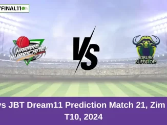 HB vs JBT Dream11 Prediction Match 21, Zim Afro T10, 2024