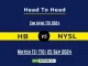 HB vs NYSL Player Battle, Head to Head Team Stats, Player Record (1)