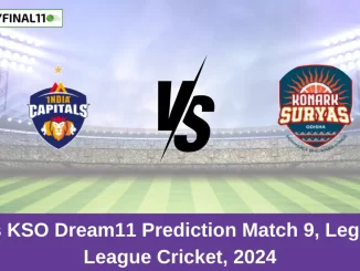 IC vs KSO Dream11 Prediction Match 9, Legends League Cricket, 2024