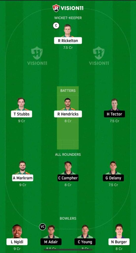 IRE vs SA 1st T20 Dream11 Prediction Today IRELAND VS SOUTH AFRICA