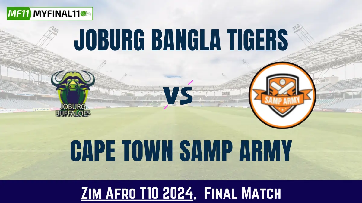 Get the best JBT vs CTSA Dream11 Prediction fantasy team with JBT vs CTSA Key player stats and pitch report for today's Zim Afro T10 2024.