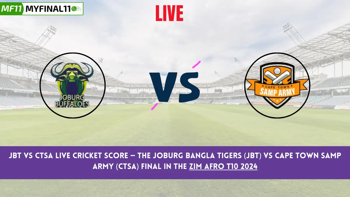 JBT vs CTSA Live Score: Scorecard, Ball by Ball Commentary - Final, Zim Afro T10 2024